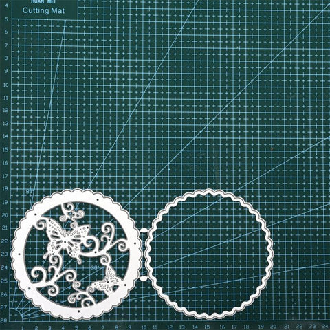 Inloveartshop Circle Frame & Hollow Circle Butterfly Frame Cutting Dies