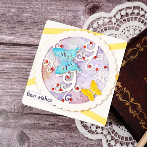 Inloveartshop Circle Frame & Hollow Circle Butterfly Frame Cutting Dies