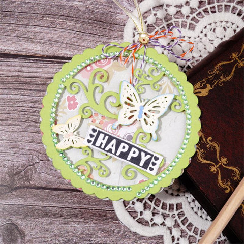 Inloveartshop Circle Frame & Hollow Circle Butterfly Frame Cutting Dies