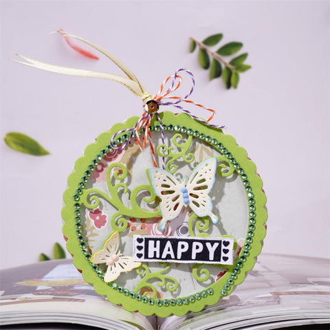 Inloveartshop Circle Frame & Hollow Circle Butterfly Frame Cutting Dies