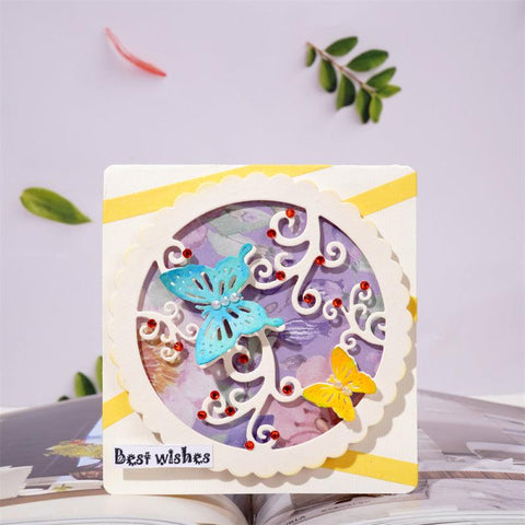 Inloveartshop Circle Frame & Hollow Circle Butterfly Frame Cutting Dies
