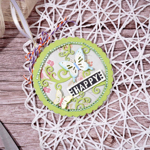 Inloveartshop Circle Frame & Hollow Circle Butterfly Frame Cutting Dies