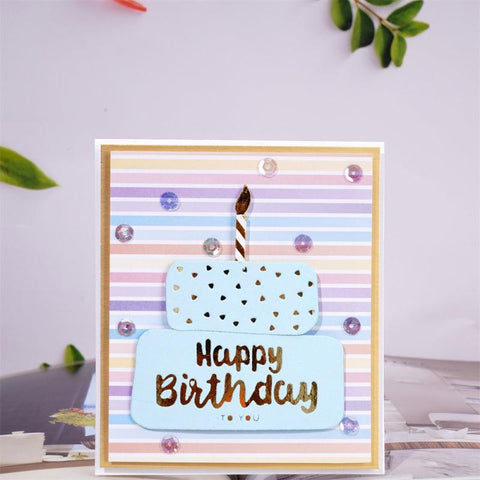 Inloveartshop Classic Double Happy Birthday Cake Cutting Dies