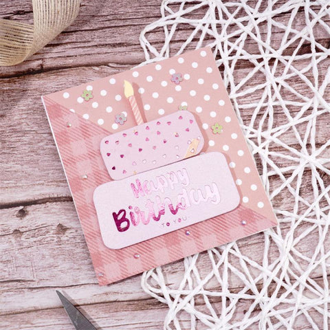 Inloveartshop Classic Double Happy Birthday Cake Cutting Dies
