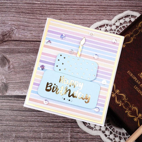 Inloveartshop Classic Double Happy Birthday Cake Cutting Dies