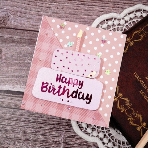 Inloveartshop Classic Double Happy Birthday Cake Cutting Dies