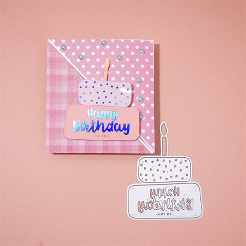 Inloveartshop Classic Double Happy Birthday Cake Cutting Dies