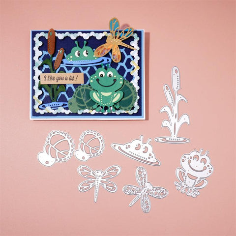 Inlovearts Frog, Dragonfly and Lotus Leaf Cutting Dies