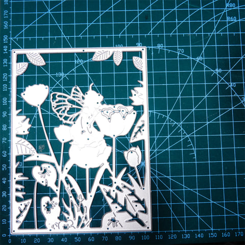 Inlovearts Flower Fairy Rectangle Background Cutting Dies