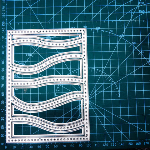 Inlovearts Combination of Rectangle Wavy Line Background Cutting Dies
