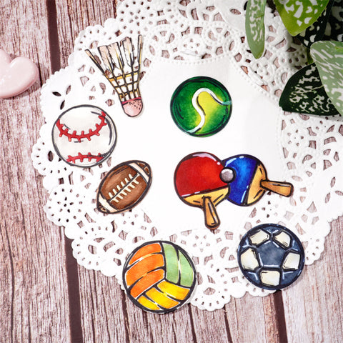 Inlovearts 7pcs Ball Sports Equipment Cutting Dies