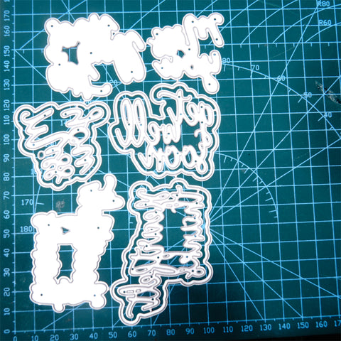 Inlovearts Warm Heart Words with Background Cutting Dies