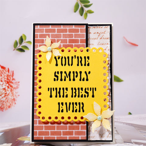 Inlovearts 3pcs Warm Heart Words with Background Cutting Dies