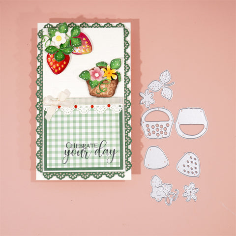 Inlovearts Strawberry with Basket Combined Cutting Dies