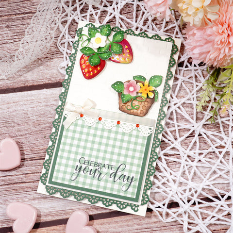 Inlovearts Strawberry with Basket Combined Cutting Dies