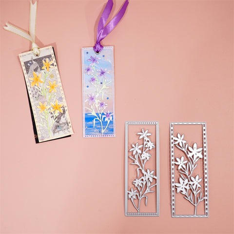 2 Pcs Rectangle Flowers Border Metal Dies