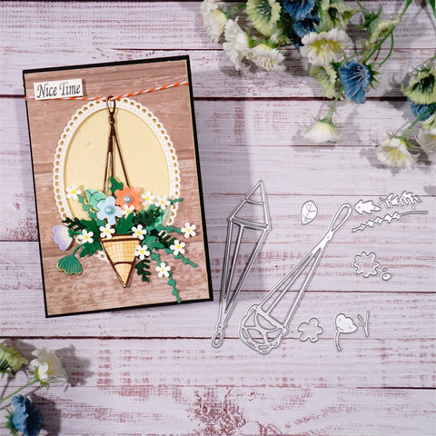 Inlovearts Hanging Potted Plants Cutting Dies