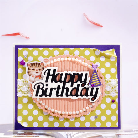 Inlovearts 3pcs "Happy Birthday" Word Metal Cutting Dies