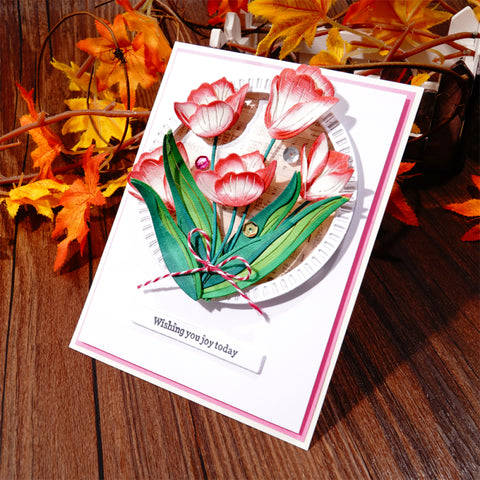 Inlovearts Blooming Tulips Cutting Dies
