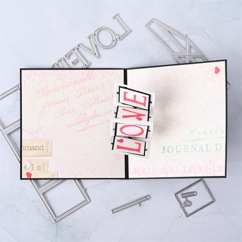 Inloveartshop "Love" Word Foldable Frame Metal Cutting Dies