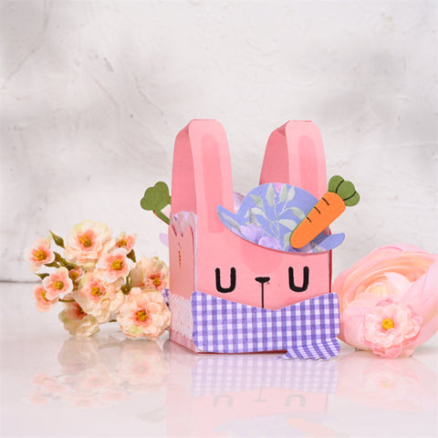 3D Cute Rabbit with Carrot Hat Box Cutting Die