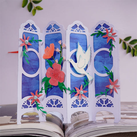 Inloveartshop Exquisite Flowers and Bird Border Cutting Dies