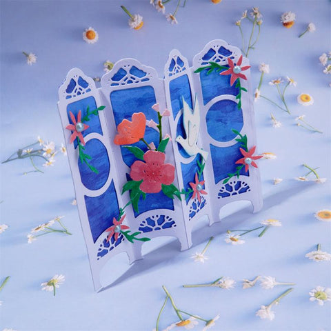Inloveartshop Exquisite Flowers and Bird Border Cutting Dies