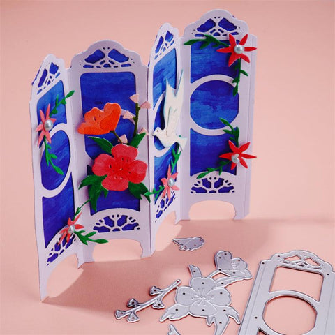 Inloveartshop Exquisite Flowers and Bird Border Cutting Dies