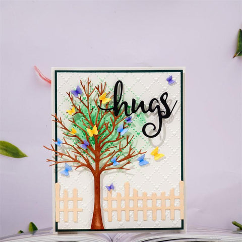 Inloveartshop Tree, Fence and 15Pcs Butterflies Cutting Dies