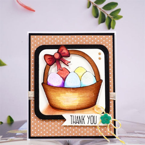 Inloveartshop Flower Basket Full of Easter Eggs Cutting Dies