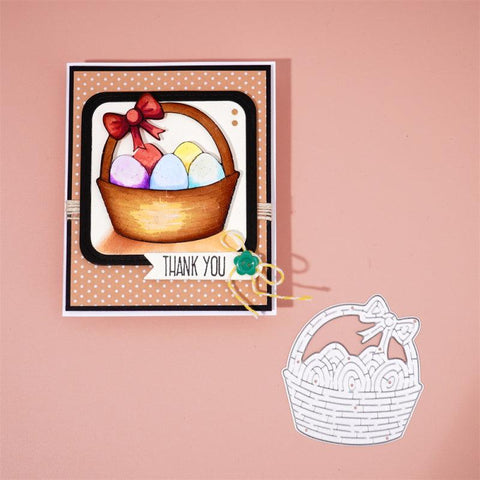 Inloveartshop Flower Basket Full of Easter Eggs Cutting Dies