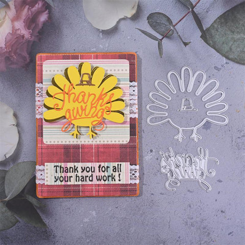 Inloveartshop "Thanksgiving" Word and Turkey Cutting Dies