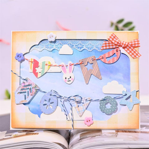 Inloveartshop 9Pcs Simple Shape Hollow Tag Cutting Dies