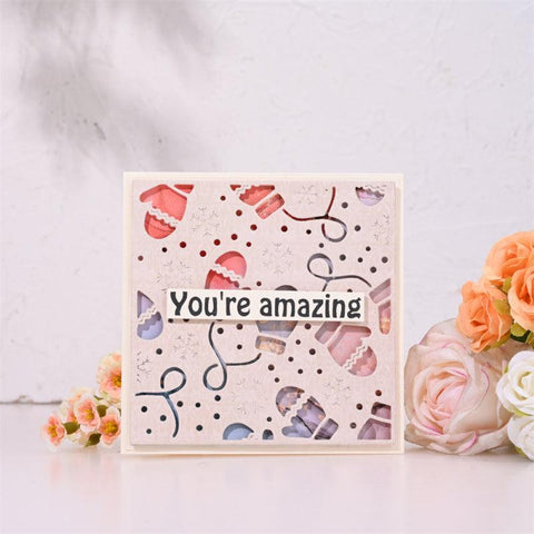 Inloveartshop Winter Gloves Background Board Cutting Dies
