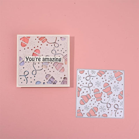 Inloveartshop Winter Gloves Background Board Cutting Dies
