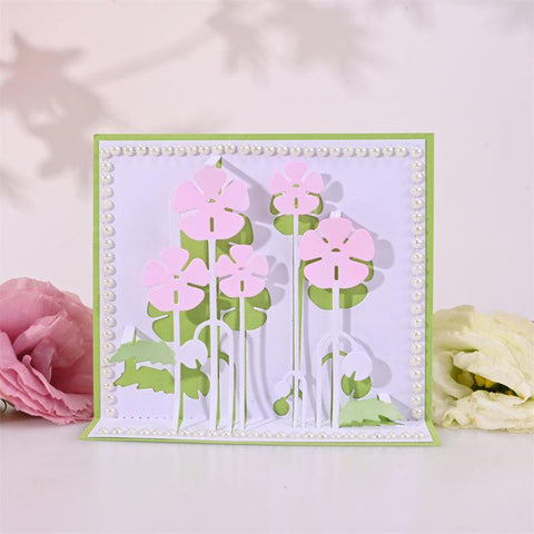 Inloveartshop 3D Stretchable Flowers Background Board Cutting Dies