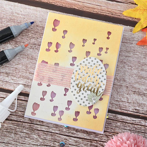 Hollow Flowers Background Board Dies