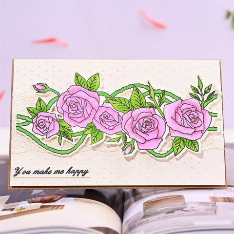 Inloveartshop Stylish Rose Bush Dies with Stamps