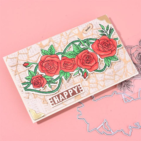 Inloveartshop Stylish Rose Bush Dies with Stamps