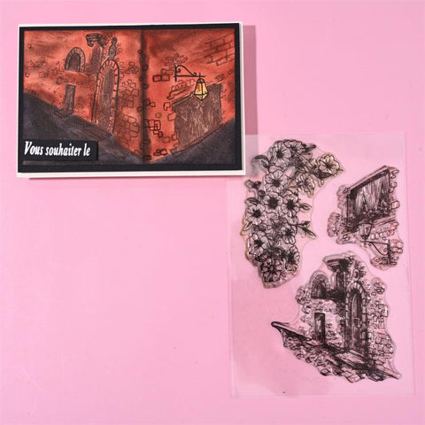 Inloveartshop Blooming Flowers & Vintage City View Stamps