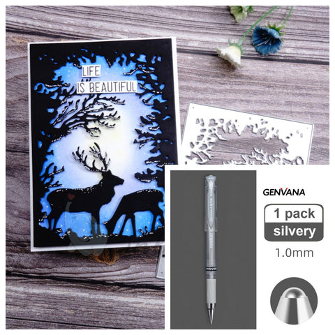 Inlovearts Deer in the Forest Background Board Cutting Dies