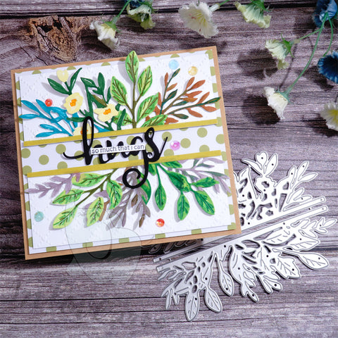 Inlovearts 2pcs Leaf Border Cutting Dies