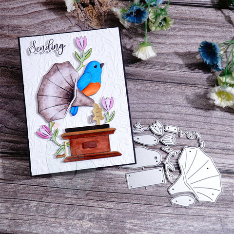 Inlovearts Retro Phonograph Cutting Dies