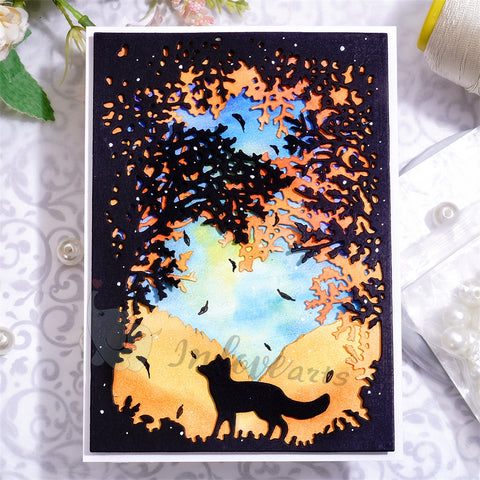 Inlovearts Fox in Forest Background Board Cutting Dies