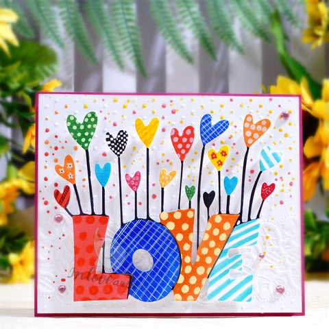 Inlovearts LOVE Word with Heart Balloon Cutting Dies