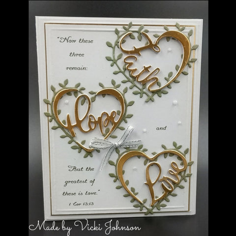 Inlovearts Heart Word Border in Clover Shape Cutting Dies