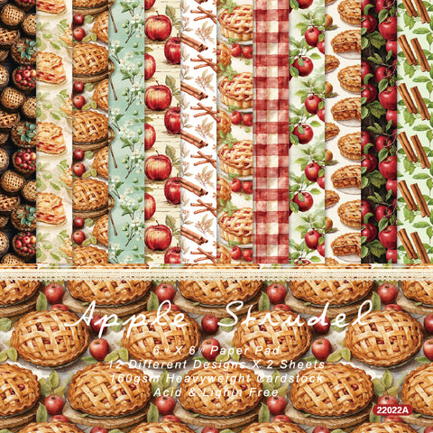 24PCS 6" Apple Pie Scrapbook & Cardstock Paper