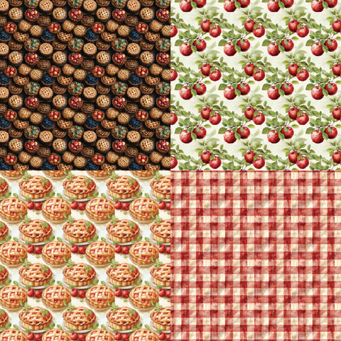 24PCS 6" Apple Pie Scrapbook & Cardstock Paper