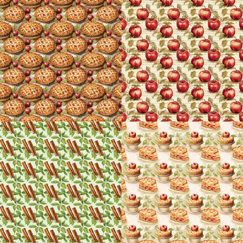 24PCS 6" Apple Pie Scrapbook & Cardstock Paper