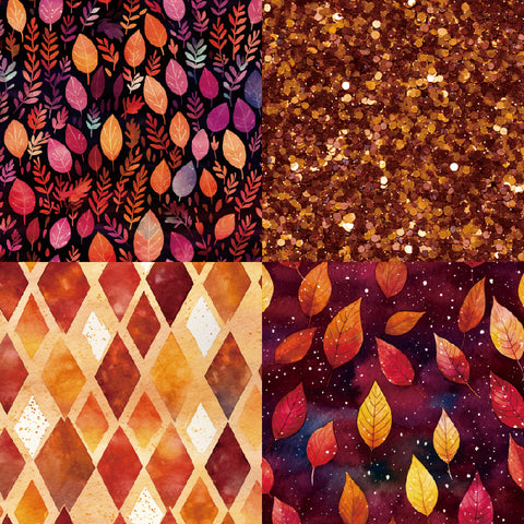 24PCS 6" Autumn Leaves Scrapbook & Cardstock Paper